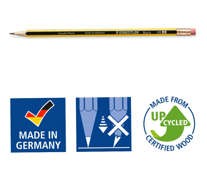 Lápices Grafito Staedtler Noris Nº2 HB Madera FSC Goma Sin Látex – Caja 12 Unidades | Para EmpresasLápices de Grafito Staedtler Noris Nº2 HB con Goma – Caja 12 Unidades - Imagen 2