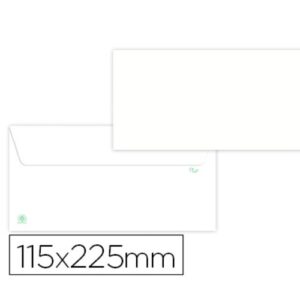 Sobres Liderpapel Blancos 115x225 mm Papel Reciclado 90 g Tira Silicona Fabricados en España – Caja 500