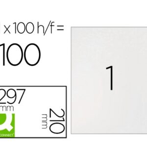 Etiquetas Adhesivas Q-Connect DIN A4 210x297 mm para Láser e Inkjet – Caja 100 Hojas
