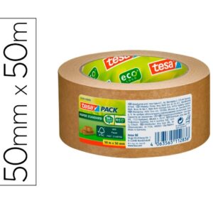 Cinta Adhesiva Tesa Eco de Papel Kraft 50 m x 50 mm para Embalaje