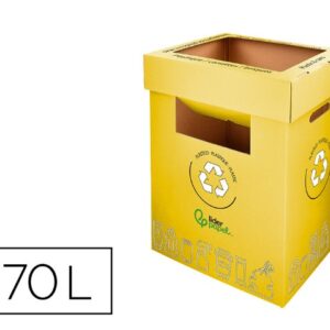 Contenedor Papelera de Reciclaje Liderpapel para Envases 70 L Amarillo