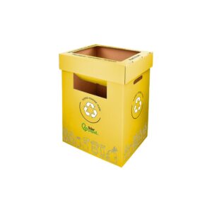 Contenedor de reciclaje Liderpapel amarillo para envases, 70 L, de cartón 100% reciclado