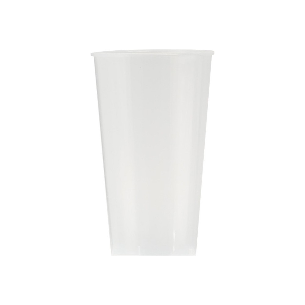 Vaso reutilizable transparente de 400 ml, fabricado en España